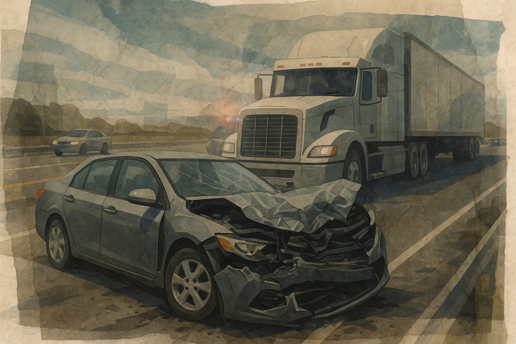 One Dead in Semi-Truck Crash on I-215 North in Riverside Area